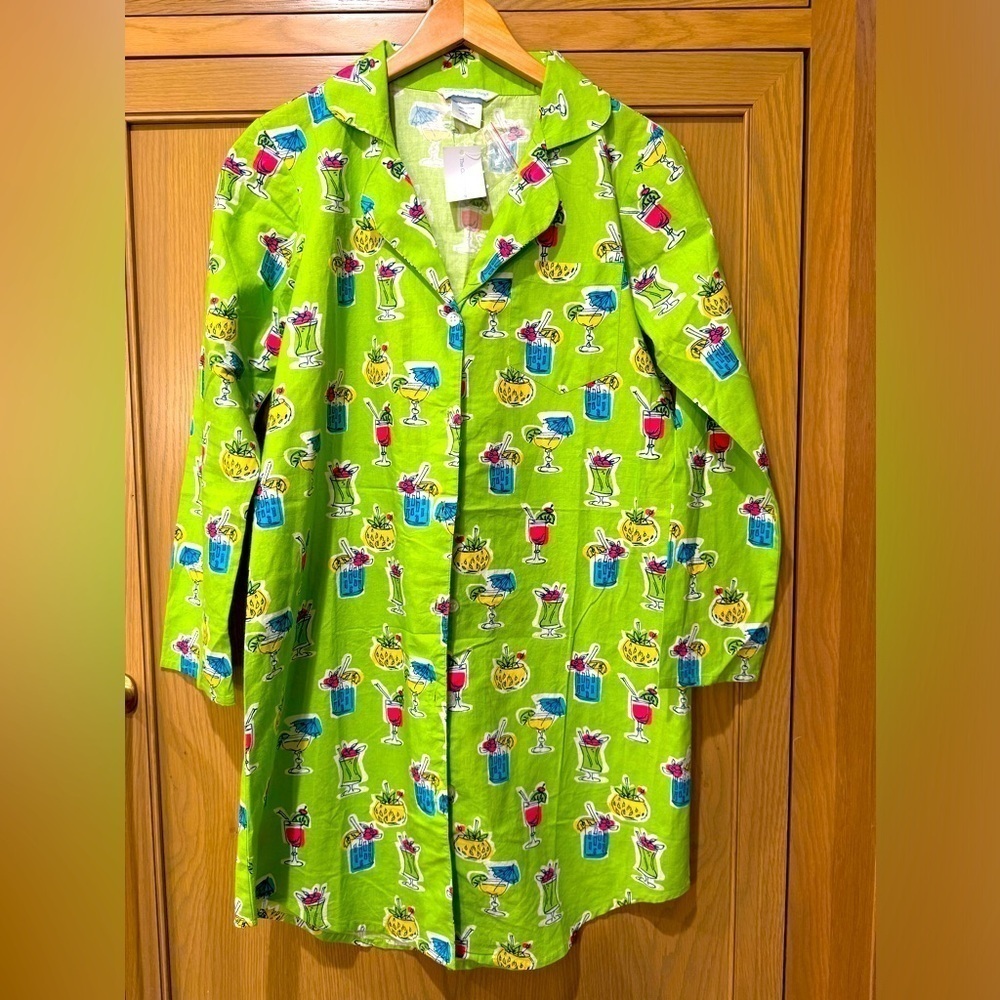 NWT The Company Store Cocktail Inspired Sleep Shirt / Cotton / xsmall